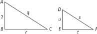 Triangle A B C and D E F are similar triangles.