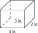This rectangular prism has a length of 4 inches, a width of 2 inches, and a height of 3 inches.