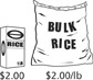 A 1-pound box of rice is sold for $2.00 at Market A. Bulk rice is sold for $2.00 per pound at Market B.