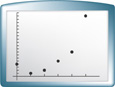 A screen from a graphing calculator displays a scatterplot. 6 points are plotted: (0, 4), (1, 1), (2, 2), (3, 5), (4, 8), and (5, 19).