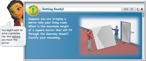 Solve it: Serena says, “You might want to solve a problem like this before you move the mirror.