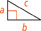 This right triangle has leg lengths a and b and hypotenuse length c.