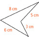 A 4-sided polygon has sides that measure 8 centimeters, 5 centimeters, 3 centimeters, and 6 centimeters.