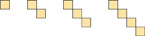 A pattern shows arrangements of same-size squares.