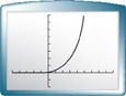 A curve rise from the negative asymptote y equals 0 through (2, 1) and (3, 2). All values are approximate.