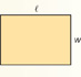 A rectangle with width, w, and length, l.
