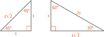 Two right triangles.
