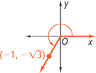 An angle in standard position lies in quadrant 3, with the terminal side through (negative 1, negative radical 3).