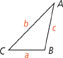 Triangle A B C with base B C of length a, side A C of length b, and side A B of length c.