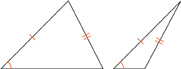 Two triangles have two congruent consecutive sides and a congruent non-included angle.