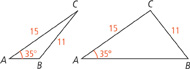 Two triangles, A B C.