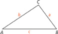 Triangle A B C, with standard side lengths.