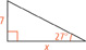 A right triangle with a 27-degree angle opposite a leg of length 7 and adjacent to a leg of length x.