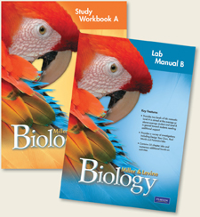 Study Workbook A and Lab Manual B of Miller & Levine Biology book.