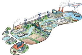 An illustration representing the 'Ecological Footprint.'