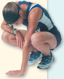 A photograph of a runner suffering from hypernatremia due to excess salt depletion.