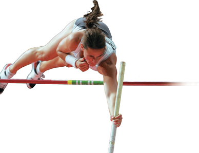 A photograph of a pole vaulter performing a jump.