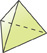 A solid has a triangular base connected to three triangular sides meeting at a point above.