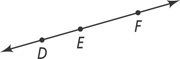 A line passes through points D, E, and F, from left to right.