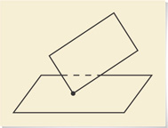 A drawing shows a plane with a corner in the middle of a second plane.