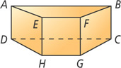 A figure has vertical rectangle ABCD in back and vertical square EFGH in front, connected by rectangular sides AEHD and BFGC.