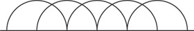 A pattern consists of five equal semicircles intersecting each other on a horizontal line, with the ends of the middle circle connected to the ends of the first and last circles.