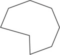 A polygon has eight vertices, one oriented inside the polygon.