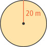 A circle has radius 20 meters.