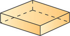 A solid is a box with a large rectangular top and bottom and connected by four thinner rectangular sides.