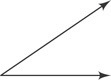 An angle has a ray extending horizontally right and another extending up to the right.