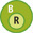 Circle B contains circle R.