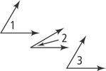 Three lines, with angles numbered 1 through 6 from the top angle clockwise.