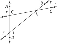 Three lines intersect to form a triangle.