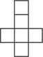 A net has four squares stacked, with squares on the left and right of the second square from the bottom.