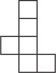 A net has four squares stacked, with a square on the left of the second square from the bottom and a square on the right of the bottom square.