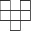 A net has three squares in a row, with one square each on top of the left and right squares and a square on bottom of the middle square.