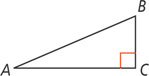 Triangle ABC has right angle at C.