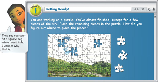   A Solve It problem demonstrates figures in a puzzle.