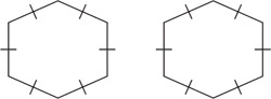 Two hexagons have all sides equal.