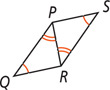 Triangles PQR and RSP share side PR. Angles Q and S are equal, and angles QPR and SRP are equal.