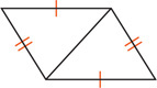 Two triangles share a side, with the other sides congruent.