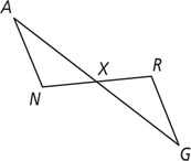 Triangles ANX and GRX share vertex X.