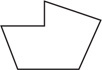 A figure has horizontal bottom side, diagonal left and right sides rising left and right, respectively, and top side extending right, rising up, then falling diagonally, from left to right.