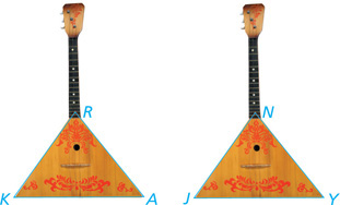 Triangles KRA and JNY have sides KA and JY are bases of balalaika.