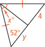Two triangles share a side.