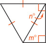 A quadrilateral is divided into two triangles.