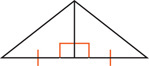Two right triangles share a leg, with the other legs equal.