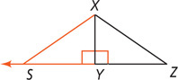 Right triangles XYS and YXZ share leg XY.