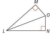 Triangles LMO and LNO share side LO with right angles at M and N.