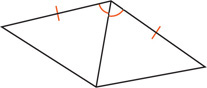 Two triangles share a side, with the two angles at one end of the shared side equal, and the sides adjacent to this angle equal.